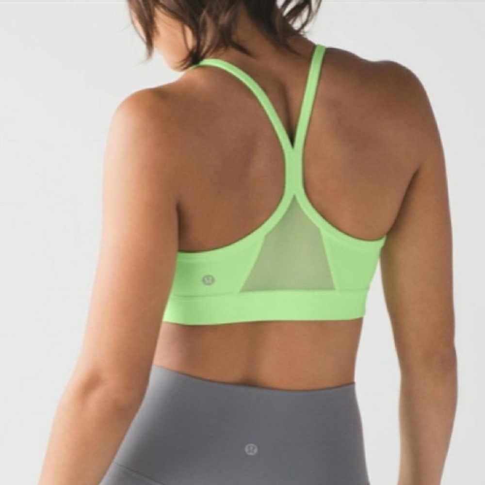 Lululemon Flow Y Bra Mesh Neon Yellow